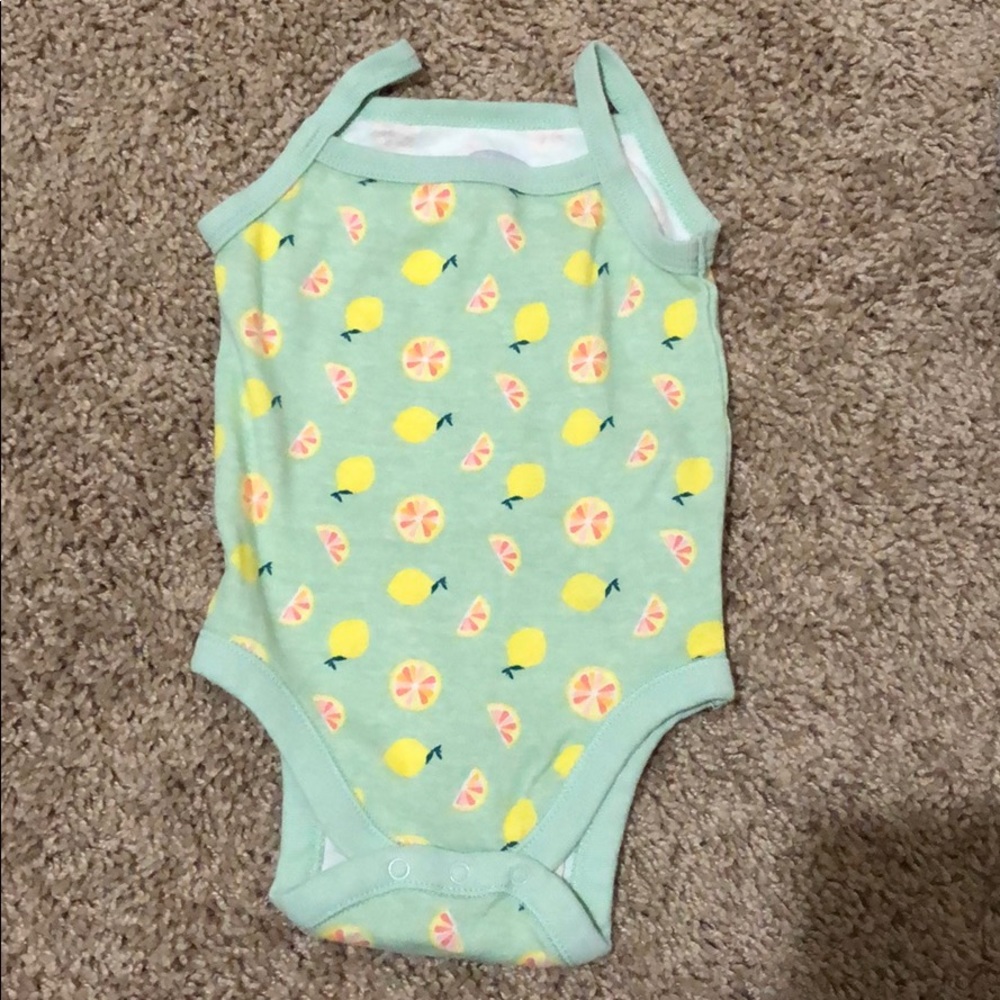 Old Navy 0-3 month lemon print tank onesie